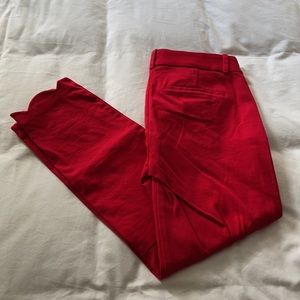 J. Crew Red Scalloped Pants